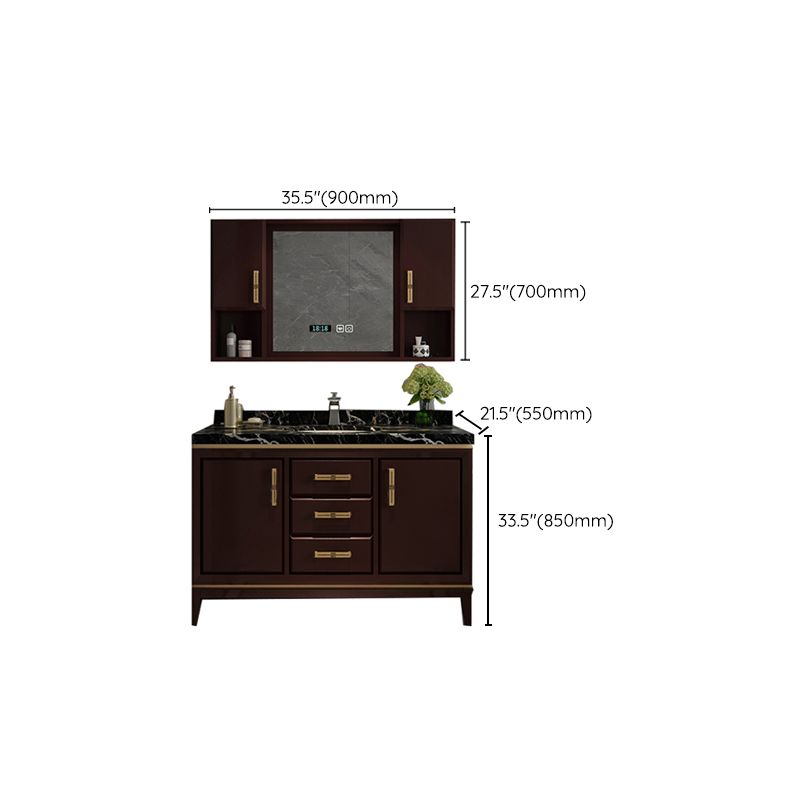 Traditional Wood Sink Vanity Wall Mounted Vanity Cabinet with Mirror Cabinet Clearhalo 'Bathroom Remodel & Bathroom Fixtures' 'Bathroom Vanities' 'bathroom_vanities' 'Home Improvement' 'home_improvement' 'home_improvement_bathroom_vanities' 1200x1200_3ba410cb-19fa-4e3d-98fe-b4a5e2a1df7e