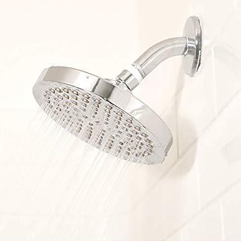 Contemporary Round Fixed Shower Head Wall-Mount Silver Shower Head Clearhalo 'Bathroom Remodel & Bathroom Fixtures' 'Home Improvement' 'home_improvement' 'home_improvement_shower_heads' 'Shower Heads' 'shower_heads' 'Showers & Bathtubs Plumbing' 'Showers & Bathtubs' 1200x1200_3bb29419-5cf3-4834-b028-83ce4c41767e