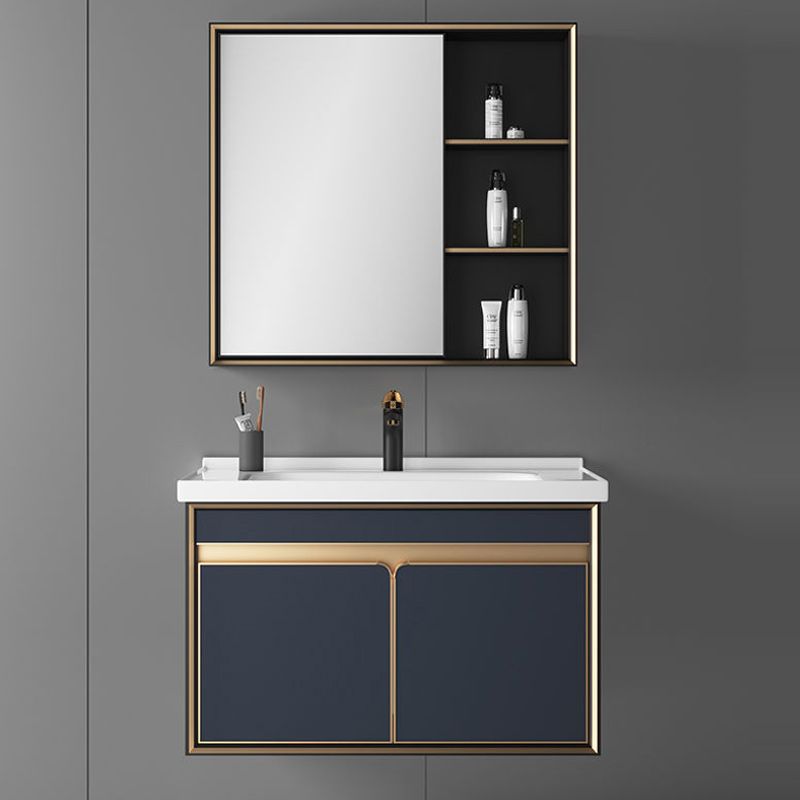 Bath Vanity Set Wall Mount Single Sink Blue Glam Metal Faucet Included Vanity Set Clearhalo 'Bathroom Remodel & Bathroom Fixtures' 'Bathroom Vanities' 'bathroom_vanities' 'Home Improvement' 'home_improvement' 'home_improvement_bathroom_vanities' 1200x1200_3bc053fc-4ed0-4fcb-a542-02112099e9ca