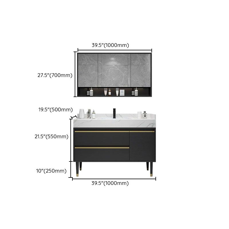 Faucet Included Freestanding Sink Vanity with Mirror Doors Drawers for Bathroom Clearhalo 'Bathroom Remodel & Bathroom Fixtures' 'Bathroom Vanities' 'bathroom_vanities' 'Home Improvement' 'home_improvement' 'home_improvement_bathroom_vanities' 1200x1200_3bc1a8b4-3cea-4879-ba2b-42dd6305f073