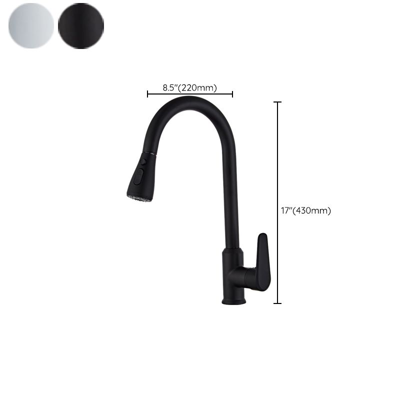 Contemporary Kitchen Sink Faucet Copper Swivel Spout with Pull out Faucet Clearhalo 'Home Improvement' 'home_improvement' 'home_improvement_kitchen_faucets' 'Kitchen Faucets' 'Kitchen Remodel & Kitchen Fixtures' 'Kitchen Sinks & Faucet Components' 'kitchen_faucets' 1200x1200_3be21f79-7245-43d8-8244-ebe6147b098b