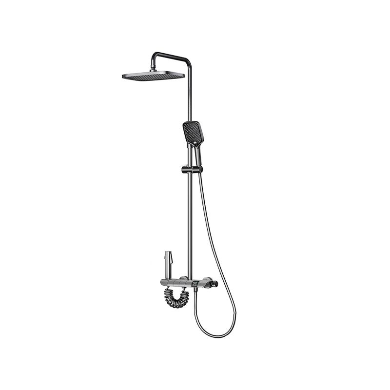 Modern Square Swivel Shower Metal Shower Head Shower Faucet on Wall Clearhalo 'Bathroom Remodel & Bathroom Fixtures' 'Home Improvement' 'home_improvement' 'home_improvement_shower_faucets' 'Shower Faucets & Systems' 'shower_faucets' 'Showers & Bathtubs Plumbing' 'Showers & Bathtubs' 1200x1200_3bf113c0-7349-4020-88ed-38389704e3c6