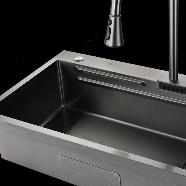 Contemporary Kitchen Sink Stainless Steel Rectangular Shape Kitchen Sink Clearhalo 'Home Improvement' 'home_improvement' 'home_improvement_kitchen_sinks' 'Kitchen Remodel & Kitchen Fixtures' 'Kitchen Sinks & Faucet Components' 'Kitchen Sinks' 'kitchen_sinks' 1200x1200_3bf809a5-3103-4e53-9654-09d0e214ac7f