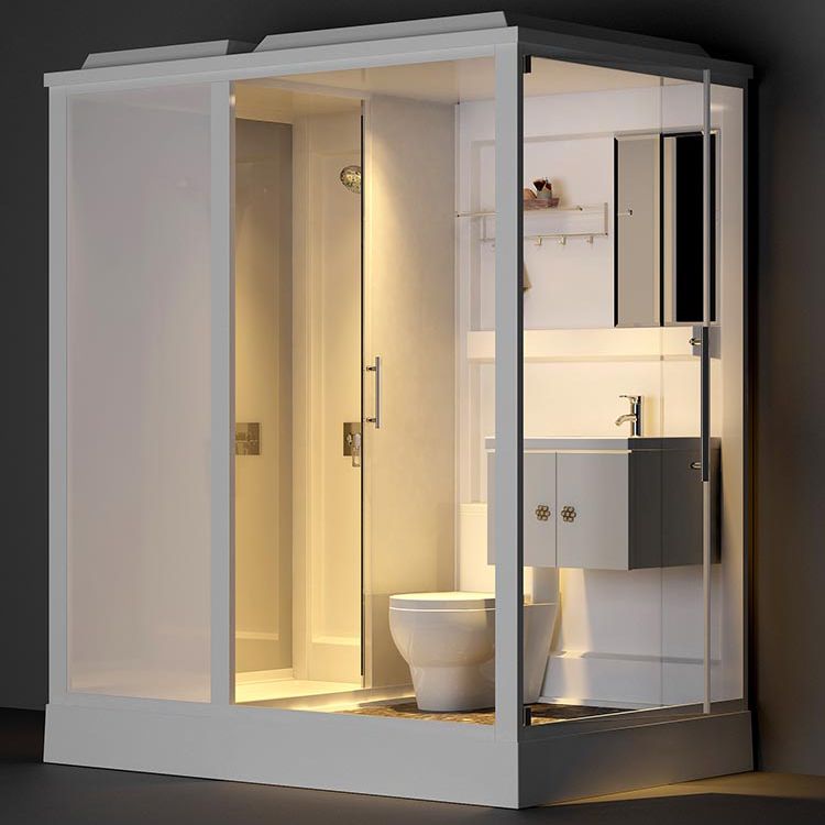 Contemporary Rectangle Shower Stall Clear Framed Shower Stall with Ceiling Clearhalo 'Bathroom Remodel & Bathroom Fixtures' 'Home Improvement' 'home_improvement' 'home_improvement_shower_stalls_enclosures' 'Shower Stalls & Enclosures' 'shower_stalls_enclosures' 'Showers & Bathtubs' 1200x1200_3c024c7c-98bf-437a-aa8f-7bb5c56e7fa0