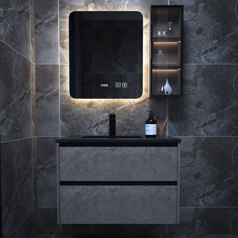 Modern Bathroom Sink Vanity Limestone with Mirror and 4 Drawers Bathroom Vanity Set Clearhalo 'Bathroom Remodel & Bathroom Fixtures' 'Bathroom Vanities' 'bathroom_vanities' 'Home Improvement' 'home_improvement' 'home_improvement_bathroom_vanities' 1200x1200_3c0e884d-d9bd-4847-b9df-127c8ac3cd2c