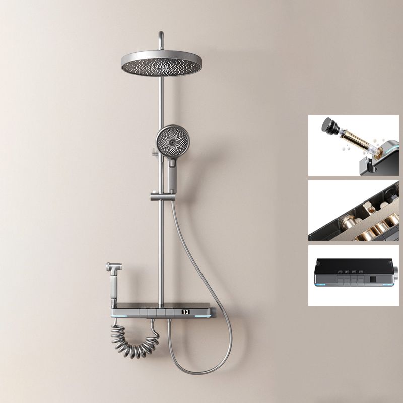 Modern Shower System Brass Slide Bar Included Wall Mounted Shower Set Clearhalo 'Bathroom Remodel & Bathroom Fixtures' 'Home Improvement' 'home_improvement' 'home_improvement_shower_faucets' 'Shower Faucets & Systems' 'shower_faucets' 'Showers & Bathtubs Plumbing' 'Showers & Bathtubs' 1200x1200_3c18dd98-e35e-423f-be28-97ca452556db