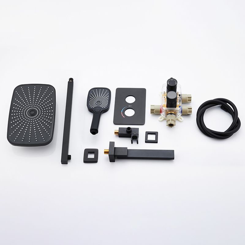 Modern Shower Set Brass Temperature Control Ceiling Mounted Shower System Clearhalo 'Bathroom Remodel & Bathroom Fixtures' 'Home Improvement' 'home_improvement' 'home_improvement_shower_faucets' 'Shower Faucets & Systems' 'shower_faucets' 'Showers & Bathtubs Plumbing' 'Showers & Bathtubs' 1200x1200_3c2af336-d6d5-4bb7-9393-eb4c685fbbc5