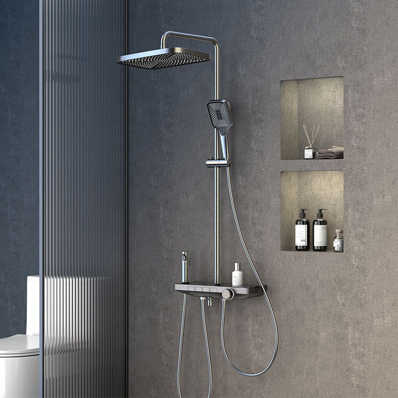 Modern Wall Mounted Adjustable Water Flow Shower Faucet Shower Hose Shower System Clearhalo 'Bathroom Remodel & Bathroom Fixtures' 'Home Improvement' 'home_improvement' 'home_improvement_shower_faucets' 'Shower Faucets & Systems' 'shower_faucets' 'Showers & Bathtubs Plumbing' 'Showers & Bathtubs' 1200x1200_3c54b66f-2e8d-408e-88af-1ca67993eded