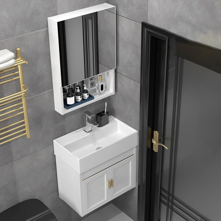Glam Metal Base Vanity Wall Mount Bath Vanity Set with Soft Close Door Clearhalo 'Bathroom Remodel & Bathroom Fixtures' 'Bathroom Vanities' 'bathroom_vanities' 'Home Improvement' 'home_improvement' 'home_improvement_bathroom_vanities' 1200x1200_3c58b50f-ccb1-4800-89f7-da0703efd1da