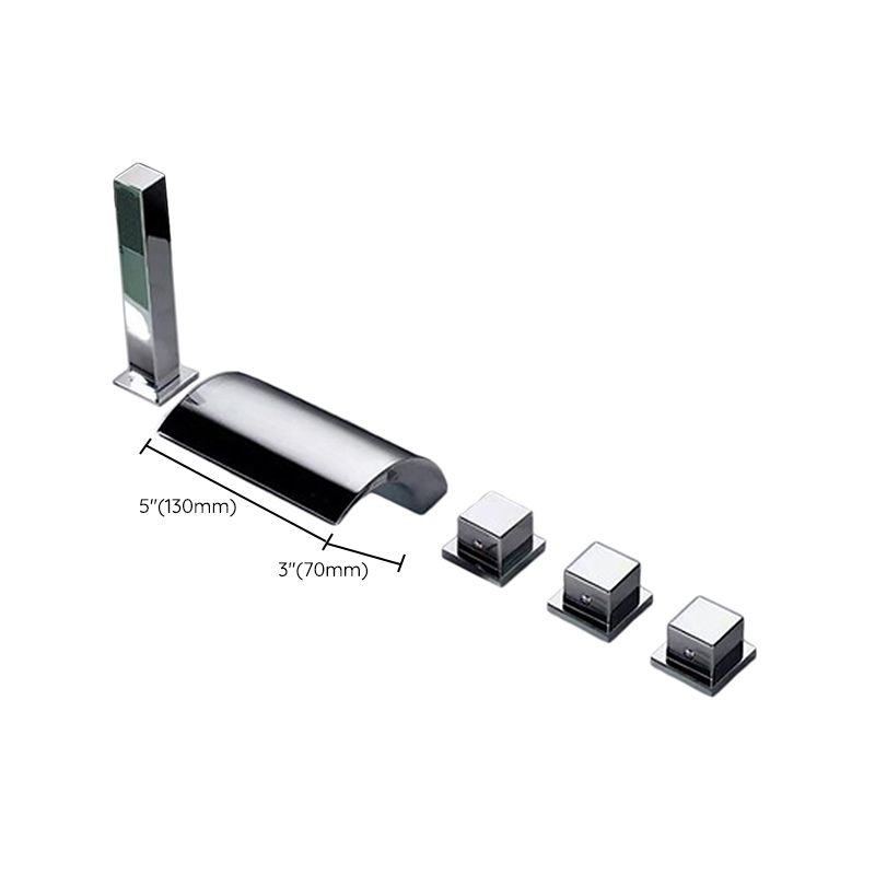 Contemporary Style Bathroom Faucet Metal Deck Mounted Bathroom Faucet Clearhalo 'Bathroom Remodel & Bathroom Fixtures' 'Bathtub Faucets' 'bathtub_faucets' 'Home Improvement' 'home_improvement' 'home_improvement_bathtub_faucets' 1200x1200_3c62c650-6071-45ca-94f1-fbe7843379a0