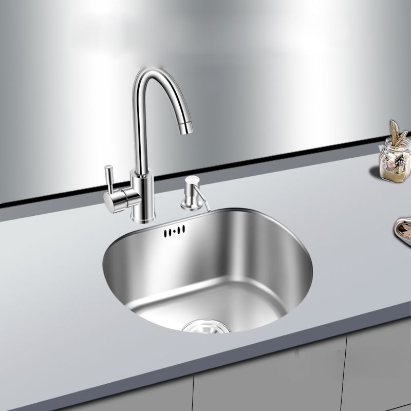 Round Kitchen Sink Stainless Steel Drop-In Basket Strainer Kitchen Sink with Faucet Clearhalo 'Home Improvement' 'home_improvement' 'home_improvement_kitchen_sinks' 'Kitchen Remodel & Kitchen Fixtures' 'Kitchen Sinks & Faucet Components' 'Kitchen Sinks' 'kitchen_sinks' 1200x1200_3c670a16-a757-49f0-9326-6c92b9c89ec6