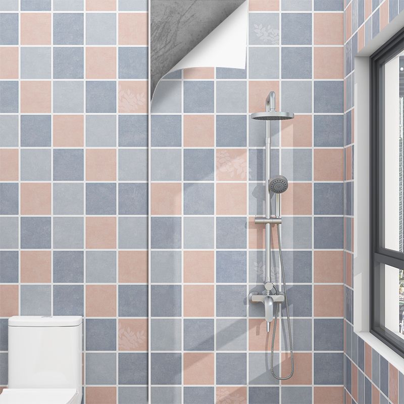 Grid Mosaic Peel & Stick Tile Scratch Resistant Wallpaper for Bathroom Backsplash Clearhalo 'Flooring 'Home Improvement' 'home_improvement' 'home_improvement_peel_stick_blacksplash' 'Peel & Stick Backsplash Tile' 'peel_stick_blacksplash' 'Walls & Ceilings' Walls and Ceiling' 1200x1200_3c7328d8-e937-483d-ac0b-0711f2d4684f