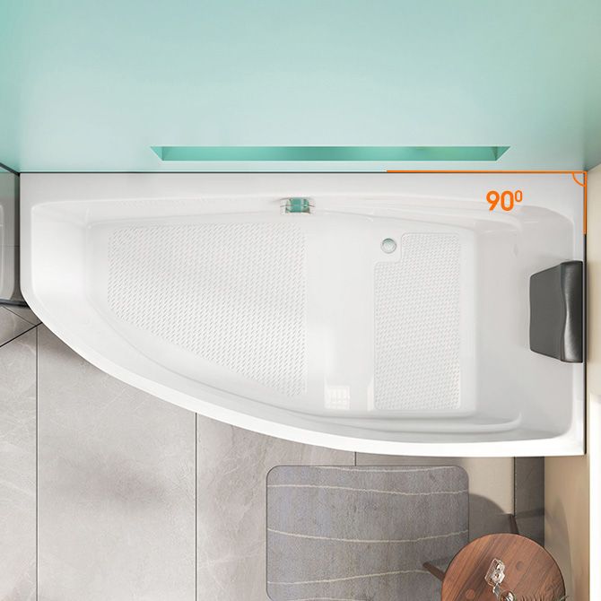 White Corner Bath Freestanding Acrylic Soaking Modern Bathtub Clearhalo 'Bathroom Remodel & Bathroom Fixtures' 'Bathtubs' 'Home Improvement' 'home_improvement' 'home_improvement_bathtubs' 'Showers & Bathtubs' 1200x1200_3c7708be-a20e-4d13-a798-83c984c3acdf