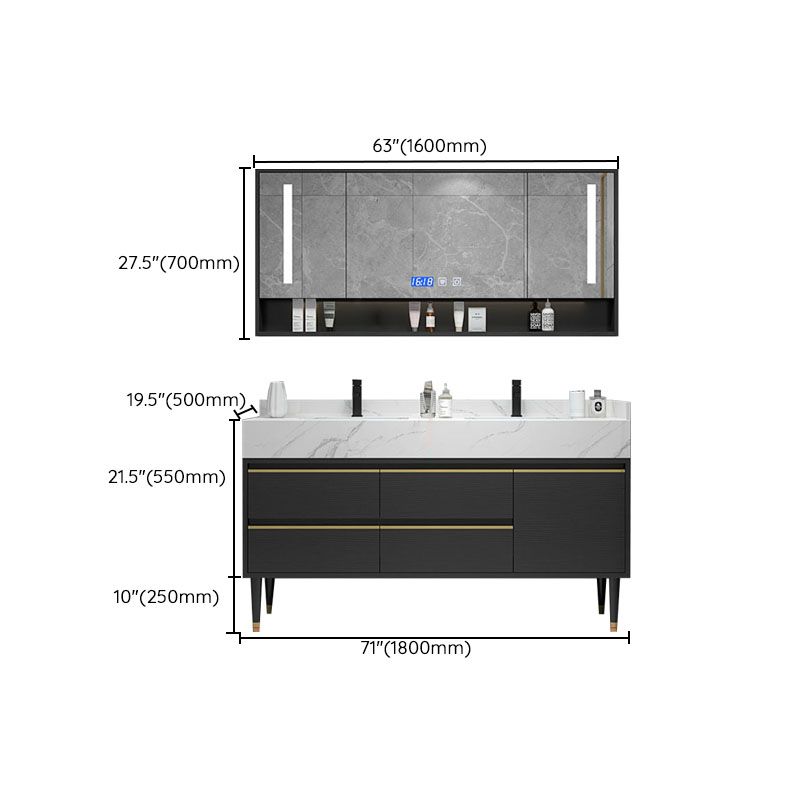 Faucet Included Freestanding Sink Vanity with Mirror Doors Drawers for Bathroom Clearhalo 'Bathroom Remodel & Bathroom Fixtures' 'Bathroom Vanities' 'bathroom_vanities' 'Home Improvement' 'home_improvement' 'home_improvement_bathroom_vanities' 1200x1200_3c8ce45f-2d49-4bb7-8192-3f787fd5e45b