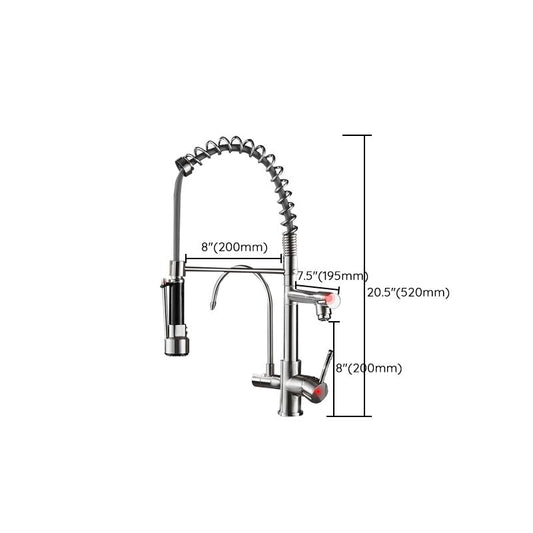 Modern Farmhouse Spring Spout Kitchen Sink Faucet Gooseneck with Pull Down Sprayer Clearhalo 'Home Improvement' 'home_improvement' 'home_improvement_kitchen_faucets' 'Kitchen Faucets' 'Kitchen Remodel & Kitchen Fixtures' 'Kitchen Sinks & Faucet Components' 'kitchen_faucets' 1200x1200_3c9492b0-83e8-413d-a942-c537a6dab65a