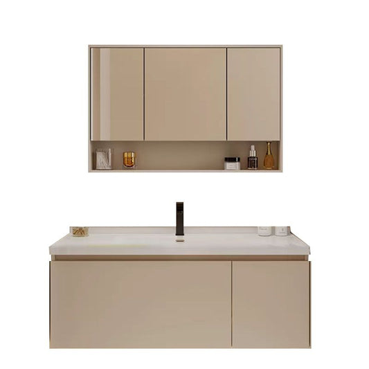 Modern White Wall Mounted Standard Wood Open Console with Sink Set Clearhalo 'Bathroom Remodel & Bathroom Fixtures' 'Bathroom Vanities' 'bathroom_vanities' 'Home Improvement' 'home_improvement' 'home_improvement_bathroom_vanities' 1200x1200_3ca6886c-9588-47a6-9989-b2c86576275c