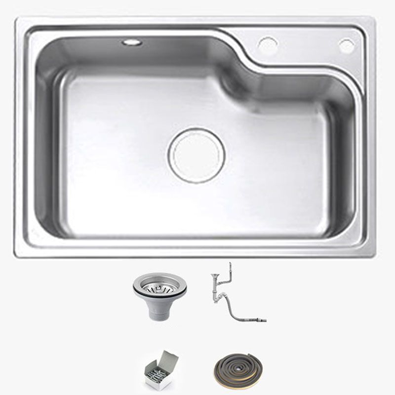 Modern Kitchen Sink Stainless Steel with Basket Strainer and Drain Assembly Sink Only Clearhalo 'Home Improvement' 'home_improvement' 'home_improvement_kitchen_sinks' 'Kitchen Remodel & Kitchen Fixtures' 'Kitchen Sinks & Faucet Components' 'Kitchen Sinks' 'kitchen_sinks' 1200x1200_3cc6fed0-8f48-4f06-baae-a364ed9f9667