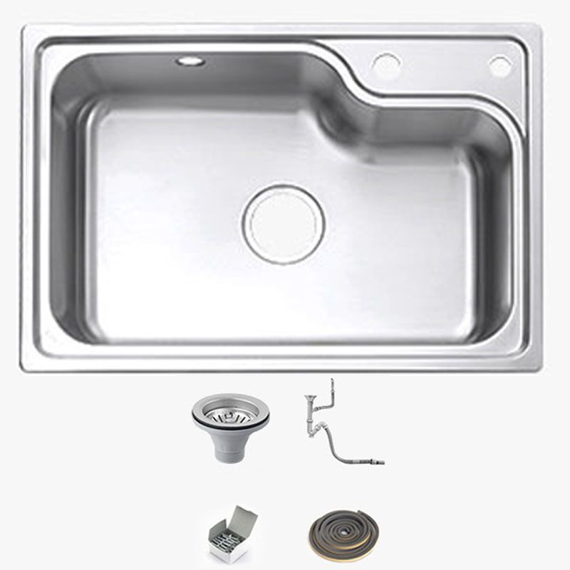 Modern Kitchen Sink Stainless Steel with Basket Strainer and Drain Assembly Sink Only Clearhalo 'Home Improvement' 'home_improvement' 'home_improvement_kitchen_sinks' 'Kitchen Remodel & Kitchen Fixtures' 'Kitchen Sinks & Faucet Components' 'Kitchen Sinks' 'kitchen_sinks' 1200x1200_3cc6fed0-8f48-4f06-baae-a364ed9f9667