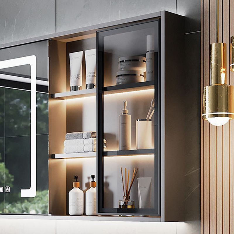 Drawers Bathroom Vanity Metal Single Sink Grey Rectangle Wall Mount Vanity Set with Mirror Clearhalo 'Bathroom Remodel & Bathroom Fixtures' 'Bathroom Vanities' 'bathroom_vanities' 'Home Improvement' 'home_improvement' 'home_improvement_bathroom_vanities' 1200x1200_3cd7ec78-0414-4aaa-9388-b9e8fd9dbbc7