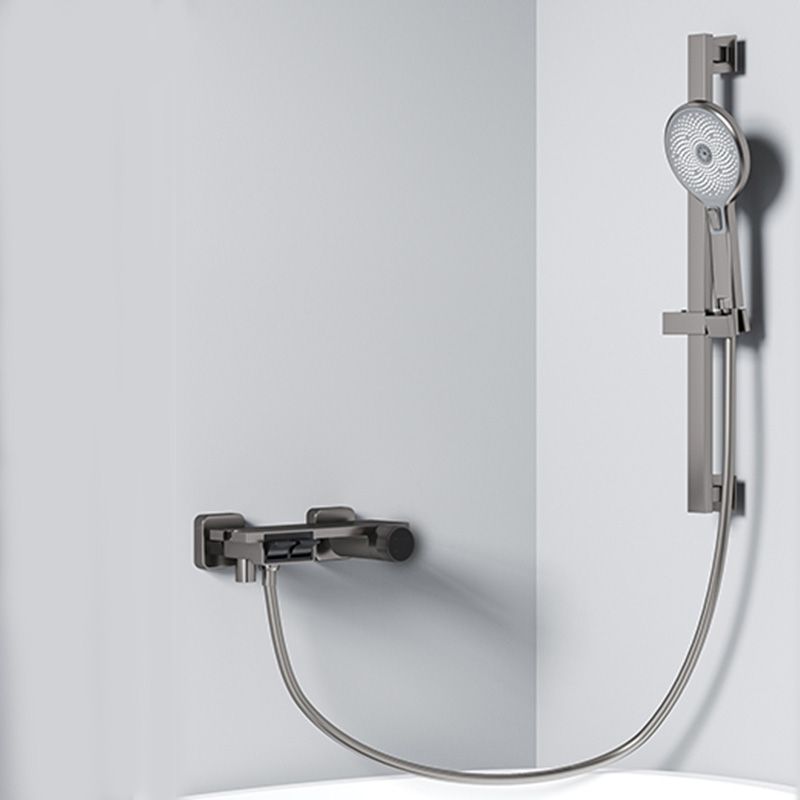 Classic Shower System Adjustable Spray Pattern Swivel Shower Combo with Slide Bar Clearhalo 'Bathroom Remodel & Bathroom Fixtures' 'Home Improvement' 'home_improvement' 'home_improvement_shower_faucets' 'Shower Faucets & Systems' 'shower_faucets' 'Showers & Bathtubs Plumbing' 'Showers & Bathtubs' 1200x1200_3cf33d78-e58a-4163-8014-6c572504e200
