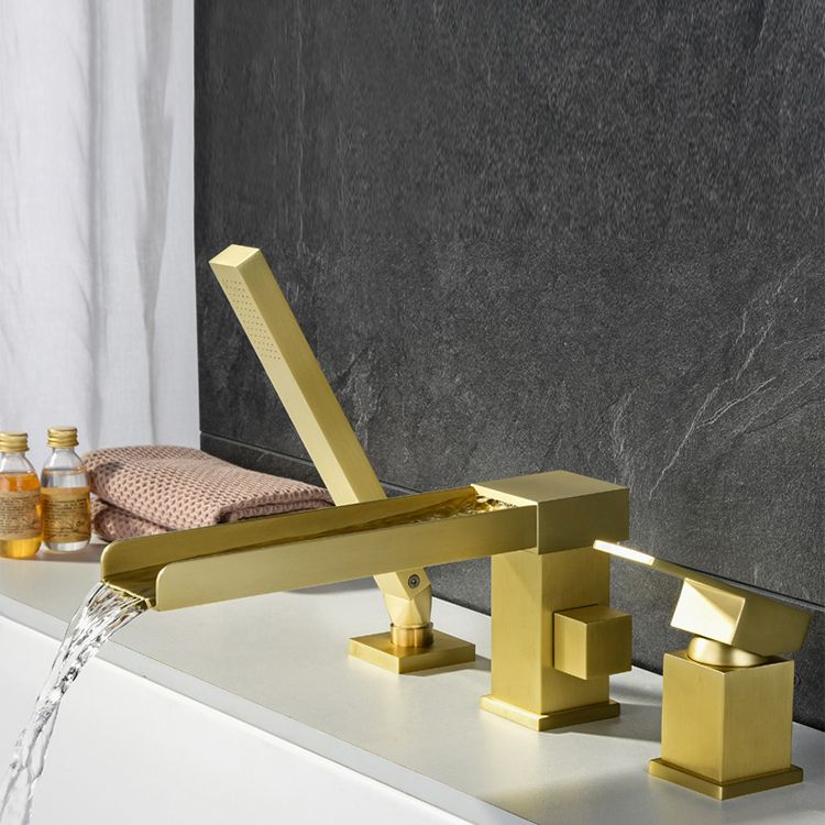 Modern Full Copper Deck Mounted Bath Faucet Trim Fixed Split Faucet Set Clearhalo 'Bathroom Remodel & Bathroom Fixtures' 'Bathtub Faucets' 'bathtub_faucets' 'Home Improvement' 'home_improvement' 'home_improvement_bathtub_faucets' 1200x1200_3cfaca1d-8b5b-4e99-b182-275a4bf453b3