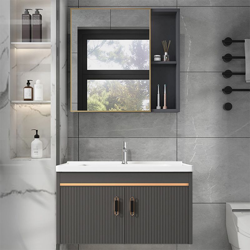 Metal Single Sink Bathroom Vanity Wall Mount Vanity Set with Mirror Clearhalo 'Bathroom Remodel & Bathroom Fixtures' 'Bathroom Vanities' 'bathroom_vanities' 'Home Improvement' 'home_improvement' 'home_improvement_bathroom_vanities' 1200x1200_3d0910b2-ff5b-4c99-96e2-4995f72bed67