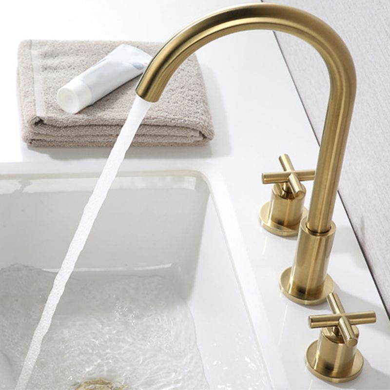 High-Arc Basin Faucet Cross Handle Vanity Faucet for Bathroom Clearhalo 'Bathroom Remodel & Bathroom Fixtures' 'Bathroom Sink Faucets' 'Bathroom Sinks & Faucet Components' 'bathroom_sink_faucets' 'Home Improvement' 'home_improvement' 'home_improvement_bathroom_sink_faucets' 1200x1200_3d093ff4-2257-442b-b84f-80179eeeec05