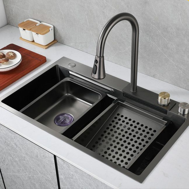 Contemporary Kitchen Sink Stainless Steel Rectangular Shape Kitchen Sink Clearhalo 'Home Improvement' 'home_improvement' 'home_improvement_kitchen_sinks' 'Kitchen Remodel & Kitchen Fixtures' 'Kitchen Sinks & Faucet Components' 'Kitchen Sinks' 'kitchen_sinks' 1200x1200_3d0eac5c-85e8-486f-9431-f105f019d40d