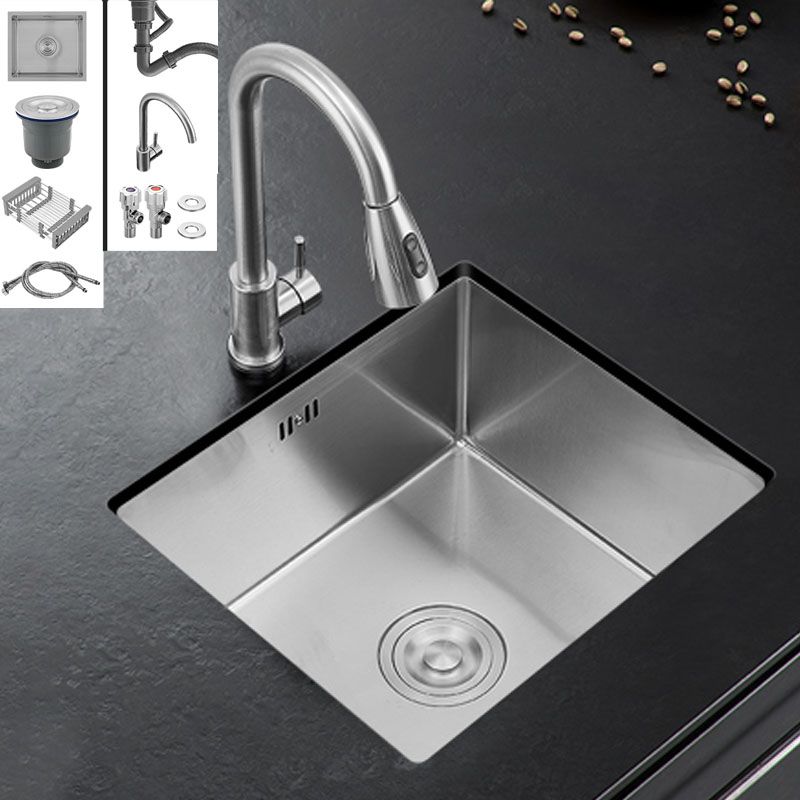 Contemporary Style Kitchen Sink Stainless Steel Kitchen Sink with Drain Assembly Clearhalo 'Home Improvement' 'home_improvement' 'home_improvement_kitchen_sinks' 'Kitchen Remodel & Kitchen Fixtures' 'Kitchen Sinks & Faucet Components' 'Kitchen Sinks' 'kitchen_sinks' 1200x1200_3d16a2cb-aa09-46d5-b2bc-dcc24c8197b7