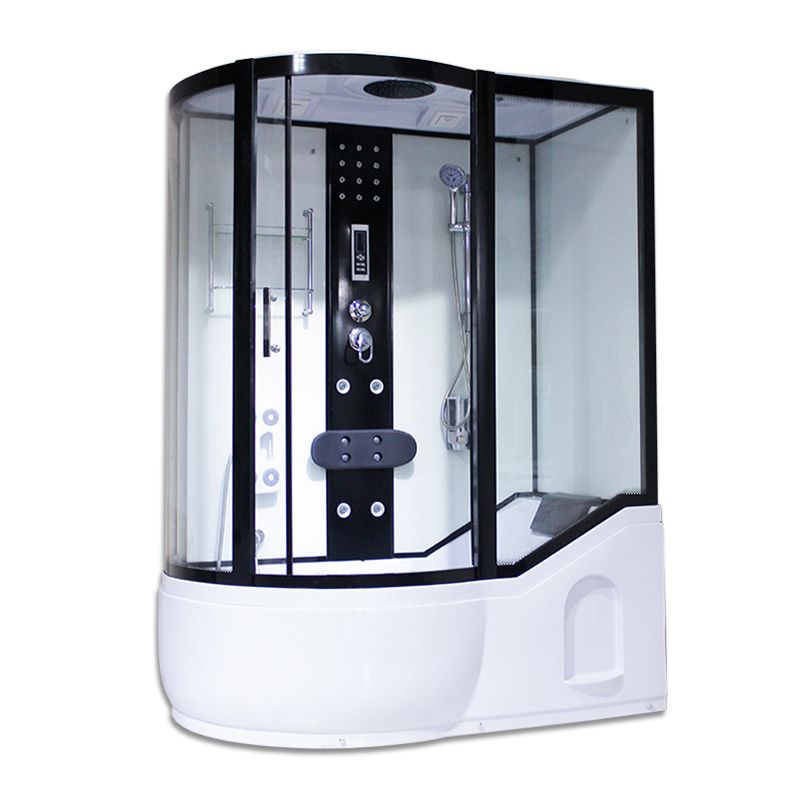 Round Tempered Glass Shower Enclosure with Base Kit Framed Tub & Shower Kit Clearhalo 'Bathroom Remodel & Bathroom Fixtures' 'Home Improvement' 'home_improvement' 'home_improvement_shower_stalls_enclosures' 'Shower Stalls & Enclosures' 'shower_stalls_enclosures' 'Showers & Bathtubs' 1200x1200_3d1b69a9-8fc1-4715-b60b-54370d3d8da3