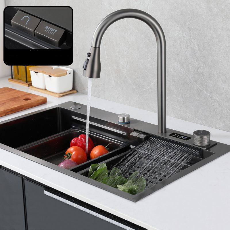 Contemporary Style Kitchen Sink Stainless Steel Drop-In Kitchen Sink with Cutting Board Clearhalo 'Home Improvement' 'home_improvement' 'home_improvement_kitchen_sinks' 'Kitchen Remodel & Kitchen Fixtures' 'Kitchen Sinks & Faucet Components' 'Kitchen Sinks' 'kitchen_sinks' 1200x1200_3d37aca3-3558-4c55-a1dd-d5021bb199f4