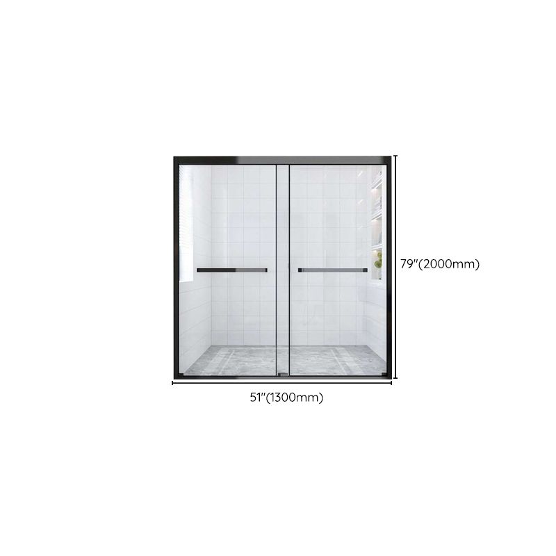 Contemporary Stainless Steel Frame Shower Bath Door Double Sliding Shower Door Clearhalo 'Bathroom Remodel & Bathroom Fixtures' 'Home Improvement' 'home_improvement' 'home_improvement_shower_tub_doors' 'Shower and Tub Doors' 'shower_tub_doors' 'Showers & Bathtubs' 1200x1200_3d3cb006-bf5e-4b29-8958-efadce5a593e