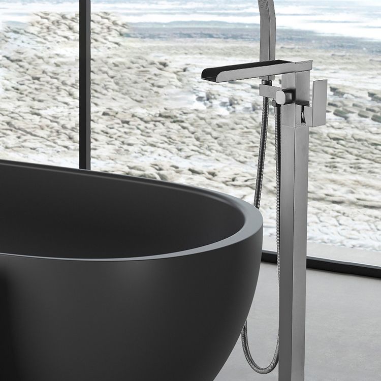 Modern Freestanding Bathtub Faucet Copper with Hose Freestanding Tub Fillers Clearhalo 'Bathroom Remodel & Bathroom Fixtures' 'Bathtub Faucets' 'bathtub_faucets' 'Home Improvement' 'home_improvement' 'home_improvement_bathtub_faucets' 1200x1200_3d4a4ef8-12f9-4e39-81bb-ea0fe3314db5