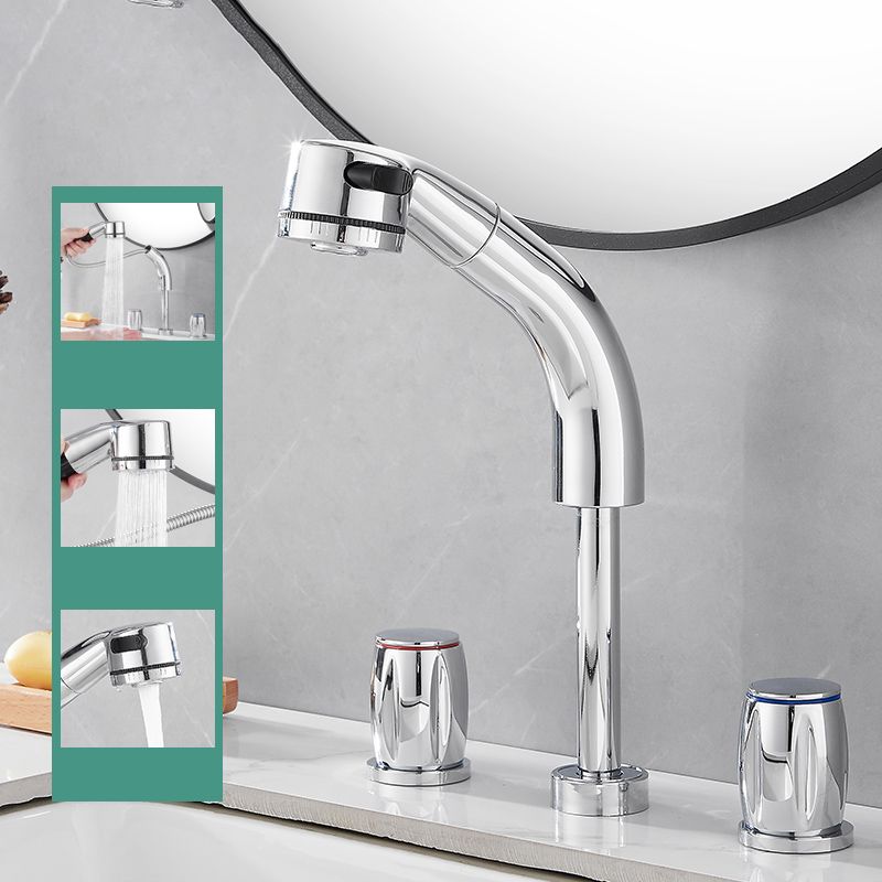 Deck Mounted Metal Tub Filler Double Handles Tub Faucet Trim with Hose Clearhalo 'Bathroom Remodel & Bathroom Fixtures' 'Bathroom Sink Faucets' 'Bathroom Sinks & Faucet Components' 'bathroom_sink_faucets' 'Home Improvement' 'home_improvement' 'home_improvement_bathroom_sink_faucets' 1200x1200_3d503f1c-5561-4300-8fdc-b92db5d6e830