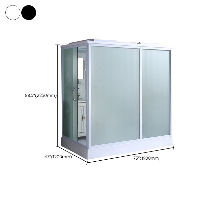 Contemporary Shower Enclosure Frosted Framed Shower Enclosure Clearhalo 'Bathroom Remodel & Bathroom Fixtures' 'Home Improvement' 'home_improvement' 'home_improvement_shower_stalls_enclosures' 'Shower Stalls & Enclosures' 'shower_stalls_enclosures' 'Showers & Bathtubs' 1200x1200_3d7773d1-9a10-4090-a7f8-0d15fbf6fba2