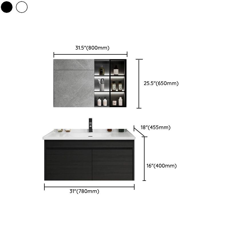 Popular Bathroom Sink Vanity Wall-Mounted 4 Doors Open Shelf Clearhalo 'Bathroom Remodel & Bathroom Fixtures' 'Bathroom Vanities' 'bathroom_vanities' 'Home Improvement' 'home_improvement' 'home_improvement_bathroom_vanities' 1200x1200_3d78bdd4-9e08-4f68-9aa7-3c478d5db9b1