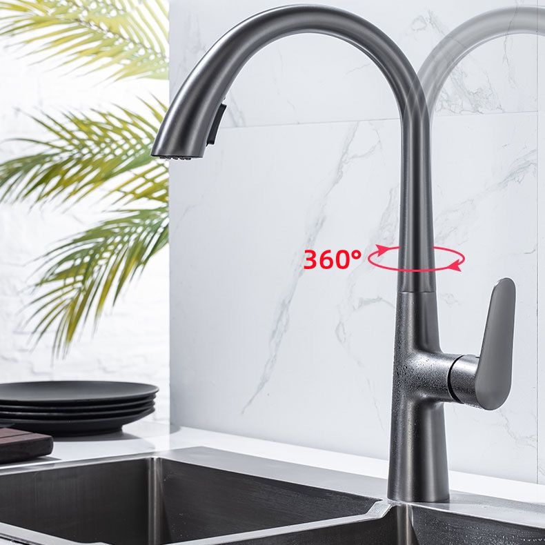Modern Pull Down Kitchen Faucet Single Handle Faucet with Pull Out Sprayer Clearhalo 'Home Improvement' 'home_improvement' 'home_improvement_kitchen_faucets' 'Kitchen Faucets' 'Kitchen Remodel & Kitchen Fixtures' 'Kitchen Sinks & Faucet Components' 'kitchen_faucets' 1200x1200_3d830b80-bc28-4d63-b9cd-b769246b2b4e