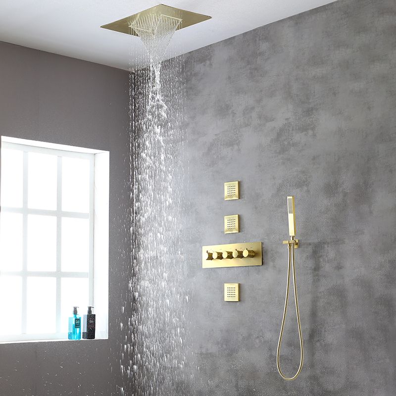 Ceiling Mounted Square Metal Shower Faucet Massage Shower System Clearhalo 'Bathroom Remodel & Bathroom Fixtures' 'Home Improvement' 'home_improvement' 'home_improvement_shower_faucets' 'Shower Faucets & Systems' 'shower_faucets' 'Showers & Bathtubs Plumbing' 'Showers & Bathtubs' 1200x1200_3d94cc42-7ff4-4134-8cf1-24362f6340ae