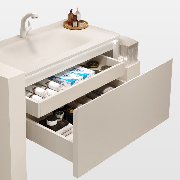 Wood White Wall Modern Mount Bathroom Sink Vanity with Mirror Clearhalo 'Bathroom Remodel & Bathroom Fixtures' 'Bathroom Vanities' 'bathroom_vanities' 'Home Improvement' 'home_improvement' 'home_improvement_bathroom_vanities' 1200x1200_3d9e20a1-bbeb-4539-8e8a-77f5863a7efa