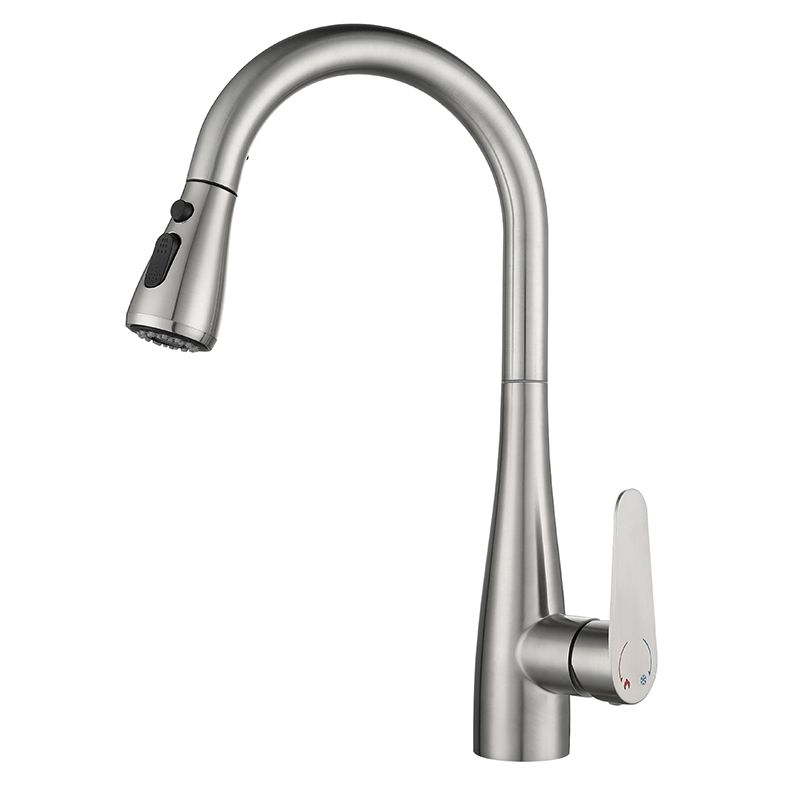 Pull down Kitchen Faucet Single Handle Faucet with Pull out Sprayer Clearhalo 'Home Improvement' 'home_improvement' 'home_improvement_kitchen_faucets' 'Kitchen Faucets' 'Kitchen Remodel & Kitchen Fixtures' 'Kitchen Sinks & Faucet Components' 'kitchen_faucets' 1200x1200_3d9f82c9-4d64-412e-97c3-4ec998b6bda7