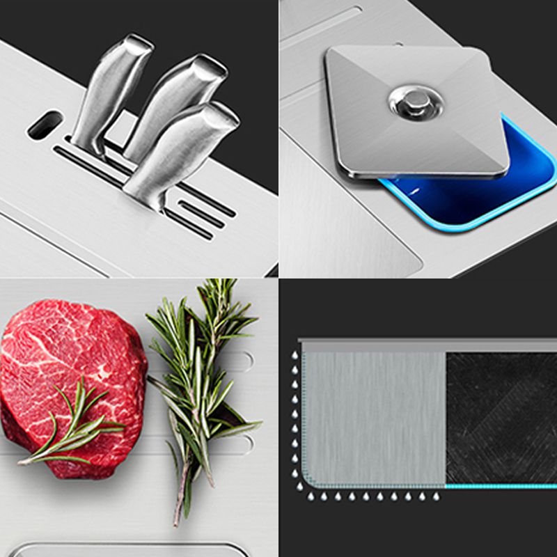 Modern Style Kitchen Sink Dirt Resistant Drop-In Sink with Drain Strainer Kit Clearhalo 'Home Improvement' 'home_improvement' 'home_improvement_kitchen_sinks' 'Kitchen Remodel & Kitchen Fixtures' 'Kitchen Sinks & Faucet Components' 'Kitchen Sinks' 'kitchen_sinks' 1200x1200_3dd3f5b3-aebe-4d5c-9513-d84f4c8006cc