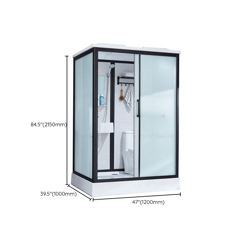 One Piece Tempered Glass Single Sliding Shower Kit White Frame Shower Enclosure Clearhalo 'Bathroom Remodel & Bathroom Fixtures' 'Home Improvement' 'home_improvement' 'home_improvement_shower_stalls_enclosures' 'Shower Stalls & Enclosures' 'shower_stalls_enclosures' 'Showers & Bathtubs' 1200x1200_3df29598-3a38-4446-8ba1-b6d5707242bb