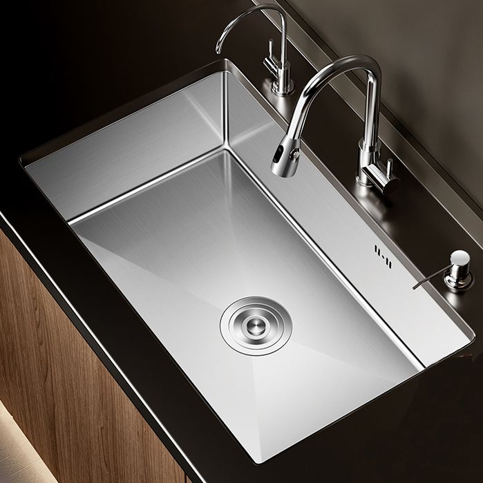 Single Bowl Kitchen Sink Stainless Steel Rectangular Undermount Kitchen Sink with Faucet Clearhalo 'Home Improvement' 'home_improvement' 'home_improvement_kitchen_sinks' 'Kitchen Remodel & Kitchen Fixtures' 'Kitchen Sinks & Faucet Components' 'Kitchen Sinks' 'kitchen_sinks' 1200x1200_3df2ab96-f031-4e5a-af17-45541bd4bf49
