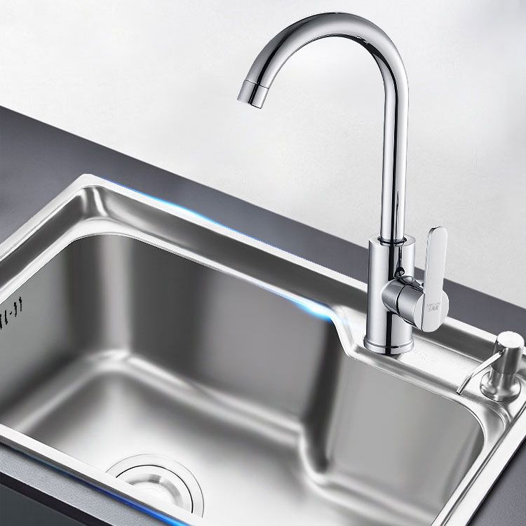 Modern Style Kitchen Sink Stainless Steel Single Bowl Kitchen Sink with Basket Strainer Clearhalo 'Home Improvement' 'home_improvement' 'home_improvement_kitchen_sinks' 'Kitchen Remodel & Kitchen Fixtures' 'Kitchen Sinks & Faucet Components' 'Kitchen Sinks' 'kitchen_sinks' 1200x1200_3dfba37e-c7b9-409d-a4fc-19e93077badd