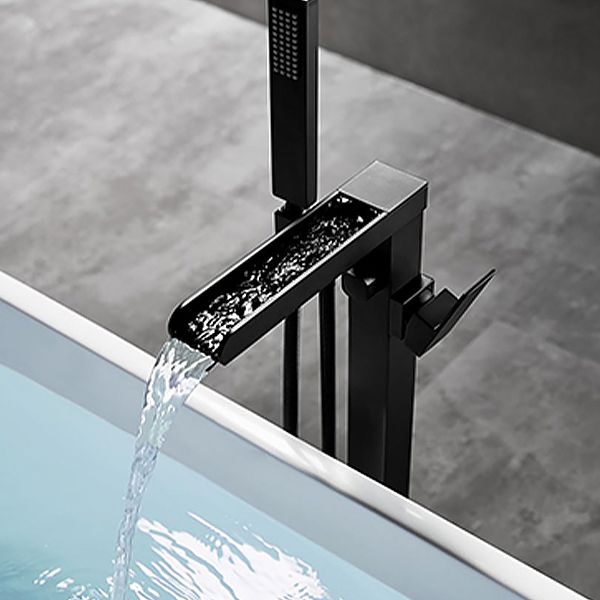 Traditional Floor Mounted Metal Freestanding Tub Filler Swivel Tub Filler Trim Clearhalo 'Bathroom Remodel & Bathroom Fixtures' 'Bathtub Faucets' 'bathtub_faucets' 'Home Improvement' 'home_improvement' 'home_improvement_bathtub_faucets' 1200x1200_3e0a4622-f33c-4872-bed9-bae9e661c3a5