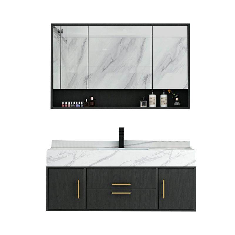 Fashionable Bathroom Vanity Set Wall-Mounted Open Shelf Faucet Included Clearhalo 'Bathroom Remodel & Bathroom Fixtures' 'Bathroom Vanities' 'bathroom_vanities' 'Home Improvement' 'home_improvement' 'home_improvement_bathroom_vanities' 1200x1200_3e0be0b7-db4a-496b-8b97-6fe1444d4fec