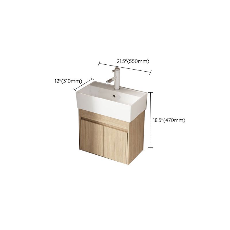 Basic Wooden Sink Vanity Wall-Mounted Vanity Cabinet with Mirror Cabinet Clearhalo 'Bathroom Remodel & Bathroom Fixtures' 'Bathroom Vanities' 'bathroom_vanities' 'Home Improvement' 'home_improvement' 'home_improvement_bathroom_vanities' 1200x1200_3e21a913-0ce3-481e-9b82-208fdc842fad