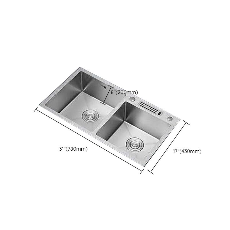 Double Basin Kitchen Sink Contemporary with Drain Assembly Sink Clearhalo 'Home Improvement' 'home_improvement' 'home_improvement_kitchen_sinks' 'Kitchen Remodel & Kitchen Fixtures' 'Kitchen Sinks & Faucet Components' 'Kitchen Sinks' 'kitchen_sinks' 1200x1200_3e32159d-aa62-4742-a1a6-0468d10091ca