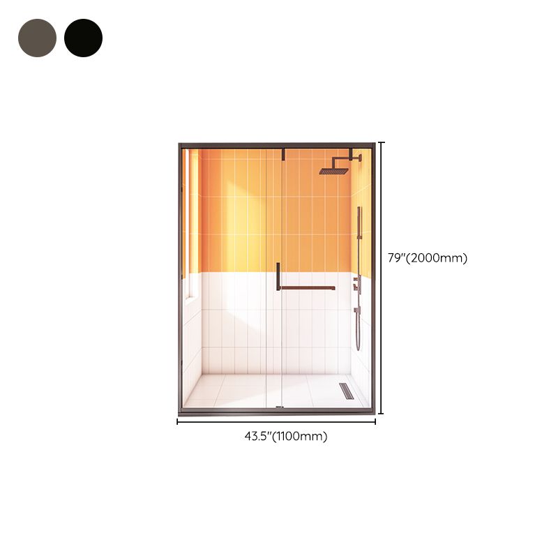 Narrow Edge Semi Frameless Shower Door Tempered Glass Single Sliding Shower Door Clearhalo 'Bathroom Remodel & Bathroom Fixtures' 'Home Improvement' 'home_improvement' 'home_improvement_shower_tub_doors' 'Shower and Tub Doors' 'shower_tub_doors' 'Showers & Bathtubs' 1200x1200_3e3775da-bc69-4c53-b028-cc749bfe4d9e