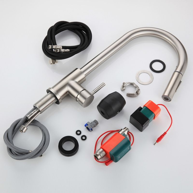 Modern Farmhouse Pull Down Water Filler One Handle High Arch Kitchen Faucet Clearhalo 'Home Improvement' 'home_improvement' 'home_improvement_kitchen_faucets' 'Kitchen Faucets' 'Kitchen Remodel & Kitchen Fixtures' 'Kitchen Sinks & Faucet Components' 'kitchen_faucets' 1200x1200_3e43b4a8-f9c6-450f-820c-2c24d6019ec0